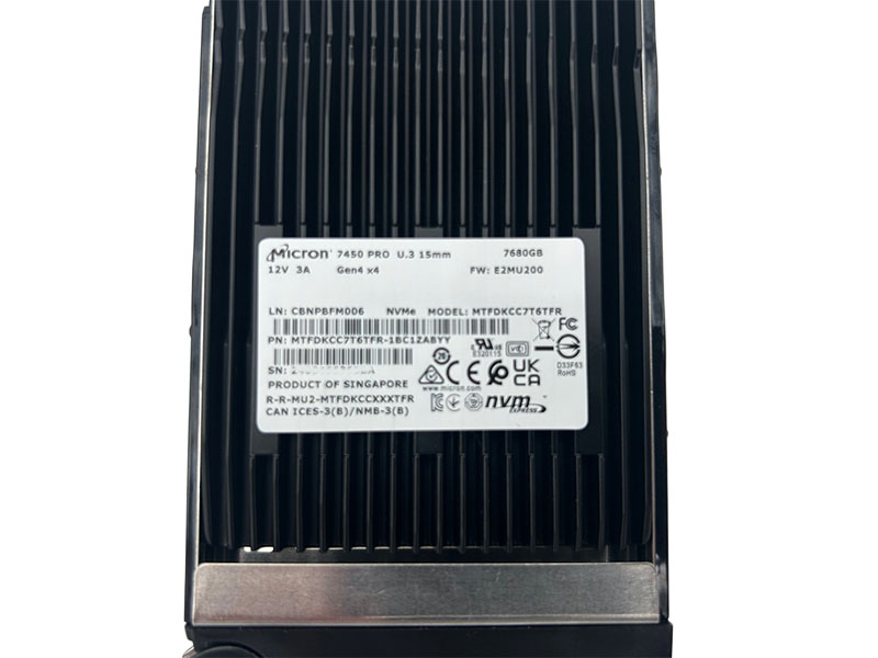 MICRON MTFDKCC7T6TFR Micron 7450 PRO 7.68TB U.3 PCIE4.0 NVME Non-SED 2.5in SSD