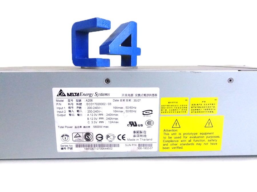 SUN 300-1802 Type A206 5600 Watt AC Input Power Supply Mod 