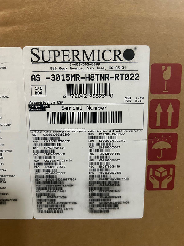 SUPERMICRO 3015MR-H8TNR 8-NODE RYZEN 16x 3.5 MICROCLOUD SYSTEM