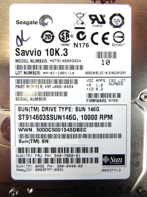 SUN 390-0448 Seagate ST9146803SS [ST914603SSUN146G](146GB - 10000 RPM - SAS Disk)