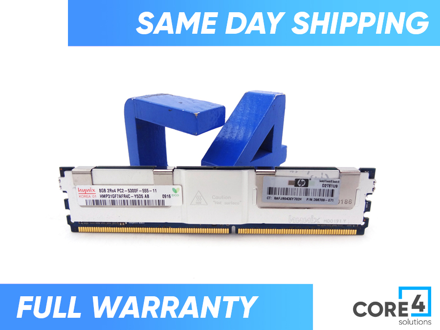 HP 398709-071 8GB (1X8GB) 667MHZ PC2-5300 CL5 DDR2 - 413015-B21, 416474-001