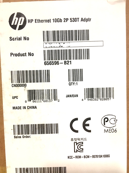 HP 656596-B21 ETHERNET 10GB 2-PORT 530T ADAPTER