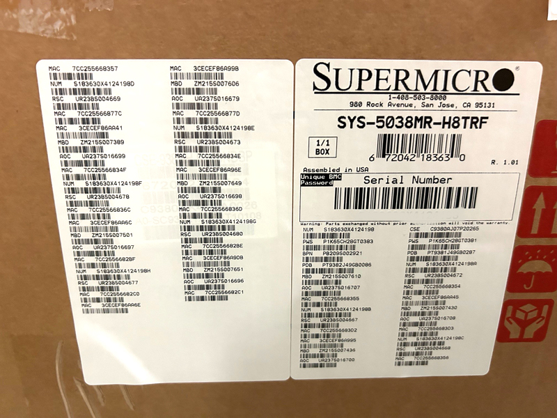 SUPERMICRO 5038MR-H8TRF 8-NODE E5-2600 V3V4 MICROCLOUD