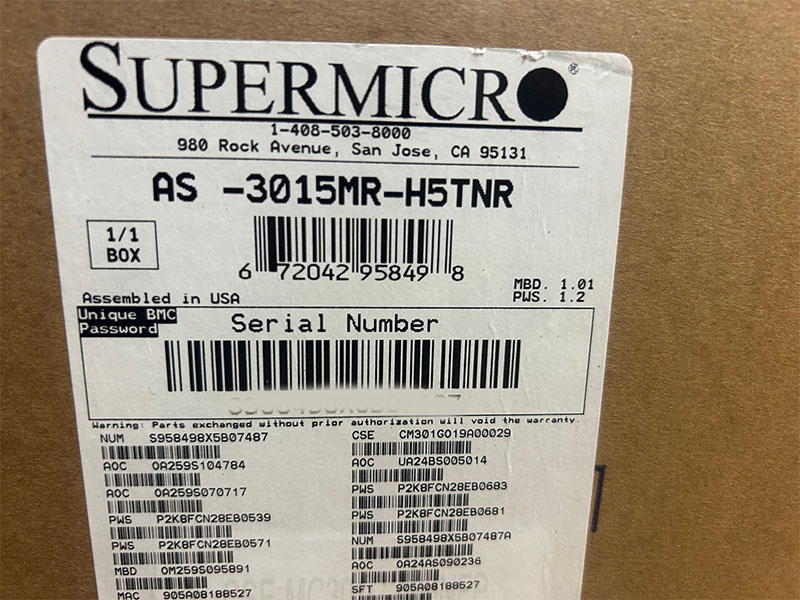 SUPERMICRO 3015MR-H5TNR 3U 5-NODE 1x EPYCRYZEN AM5 MICROCLOUD WITH GPU SUPPORT