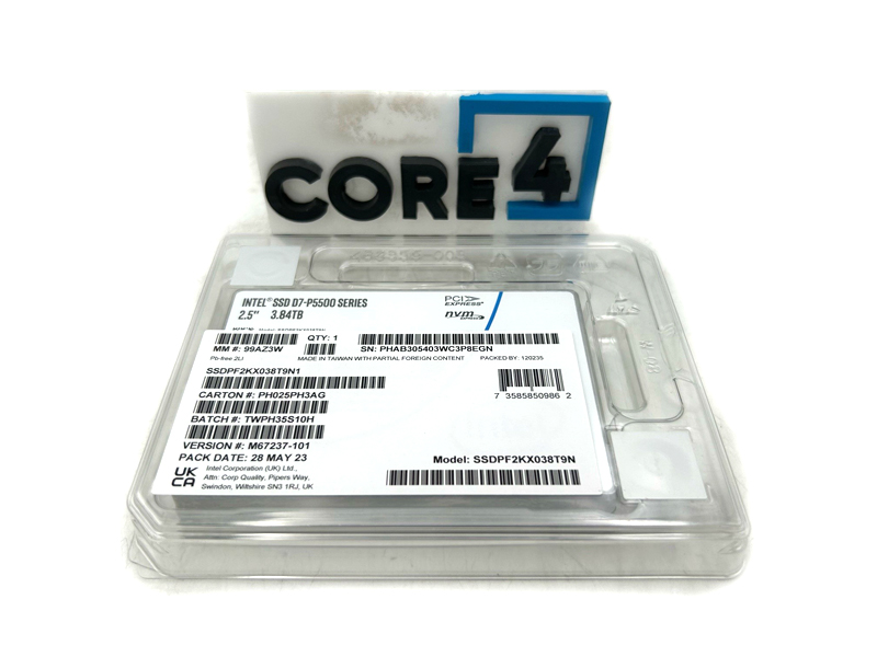 INTEL SSDPF2KX038T9N1 3.84TB D7-P5500 U.2 Gen4 2.5 NVMe SSD