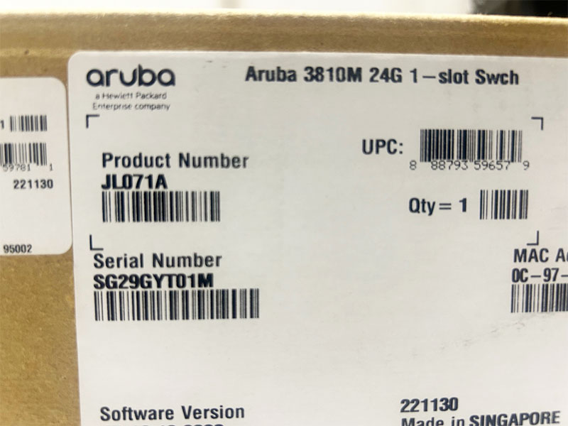 HP JL071A ARUBA 3810M 24G 1-SLOT SWITCH - JL071-61001