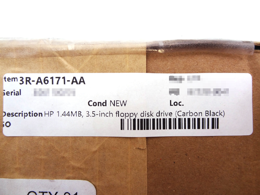 HP 3R-A6171-AA 1.44MB, 3.5-inch floppy disk drive (Carbon Black) *New Bulk*