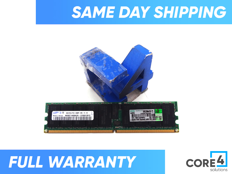 HP 432671-001 8GB PC2-5300 DDR2 RDIMM MODULE *New Bulk* - 405478-071