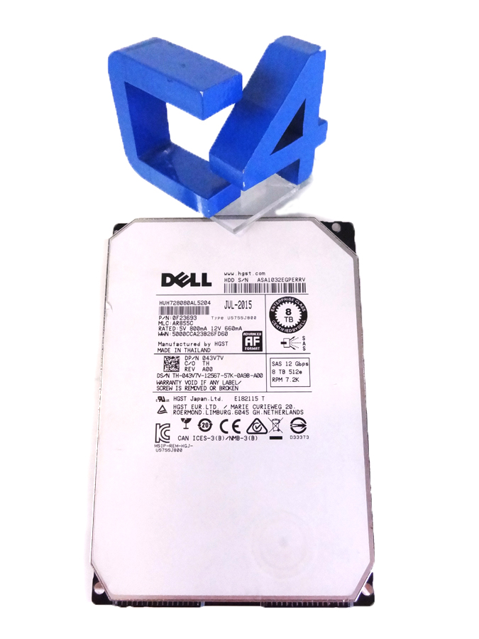 DELL 43V7V 8TB 7.2K SAS 3.5 HDD