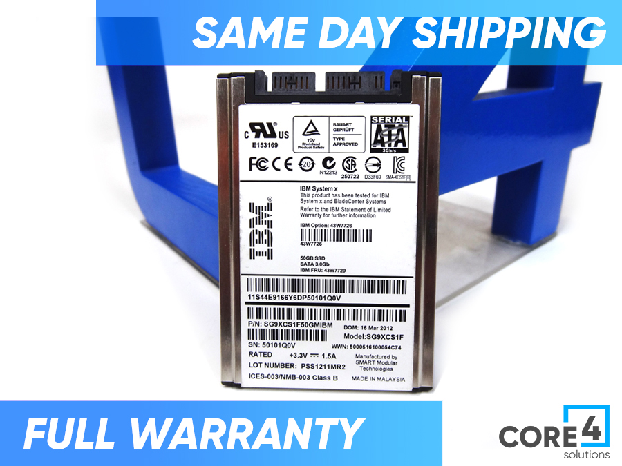 IBM 43W7729 50GB SATA 1.8 MLC SSD - 43W7726, 43W7734, 43W7737 