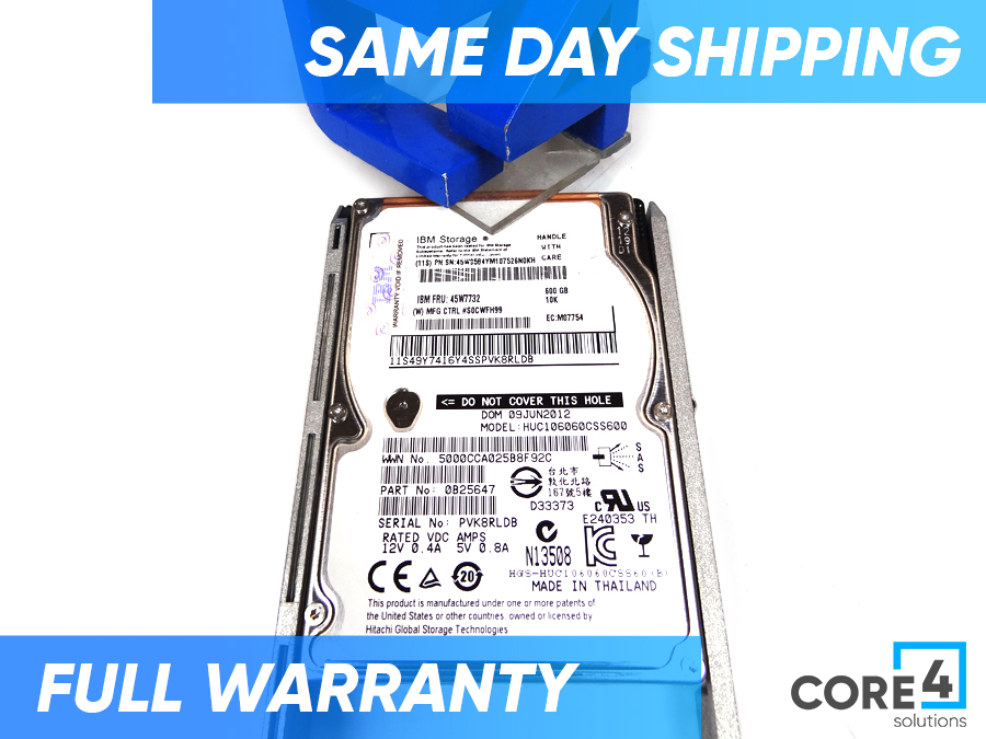 IBM 45W7455 600GB 10K 2.5 SFF HARD DRIVE - 45W7732 