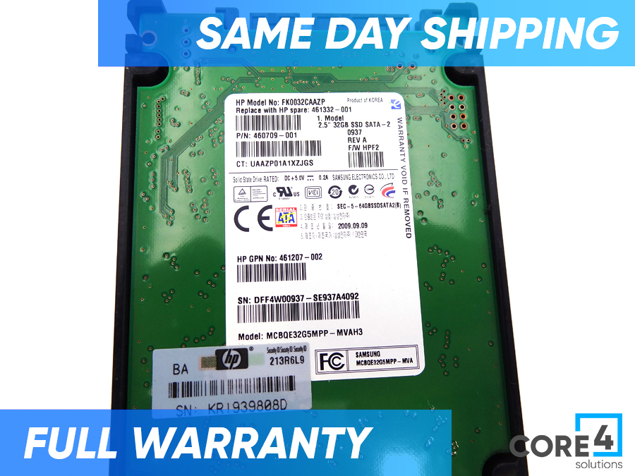 HP 461332-001 32GB 1.5G SATA SFF SSD - 461201-B21, 460709-001