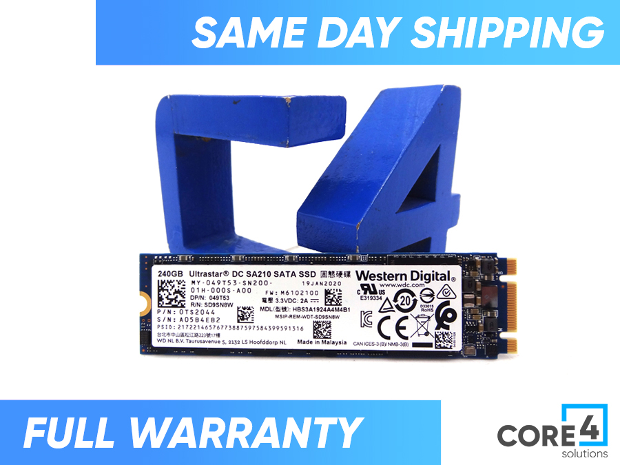 NEW DELL WESTERN DIGITAL ULTRASTAR DC SA210 49T53 240GB M.2 SED SSD