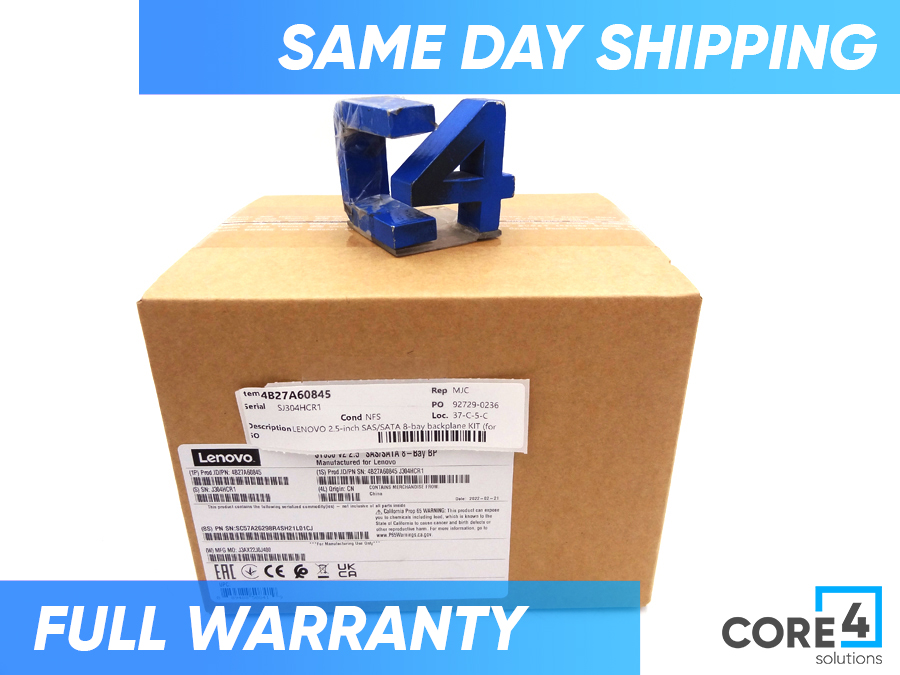 LENOVO 4B27A60845 2.5-inch SAS/SATA 8-bay backplane KIT (for ST650V2) *New Sealed*