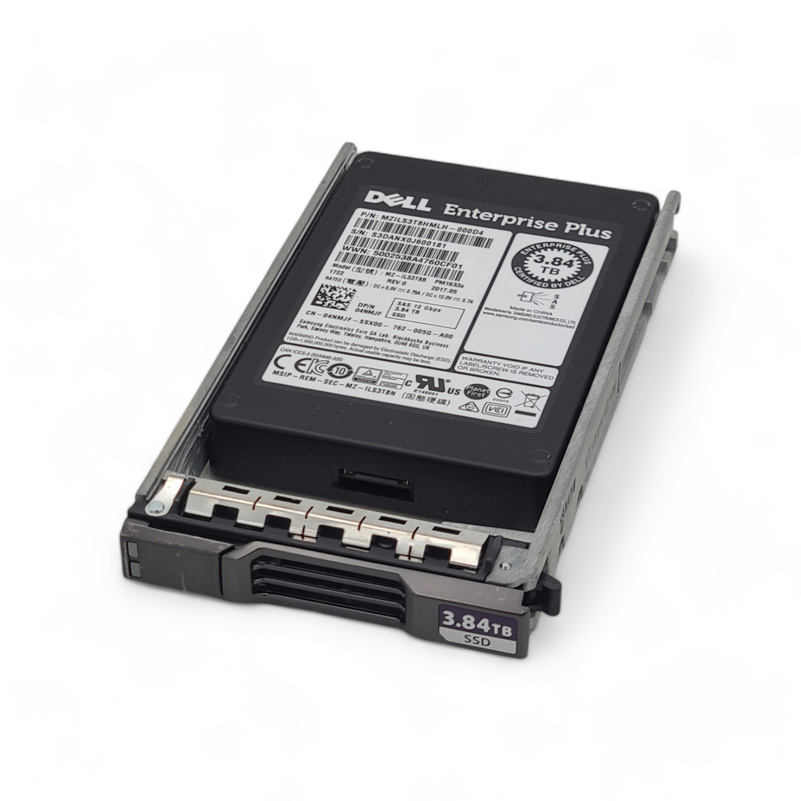 DELL 4NMJF 3.84TB 2.5 SAS SSD 12GB PM1633A E+