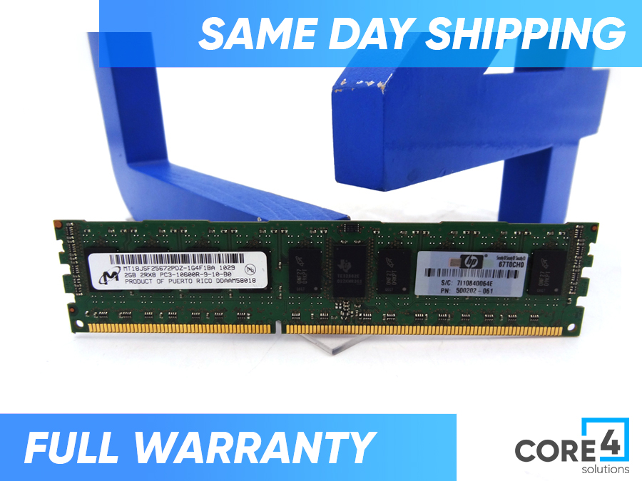 HP 501533-001 2GB 2RX8 PC3-10600R-9 - 500656-B21, 500202-061 