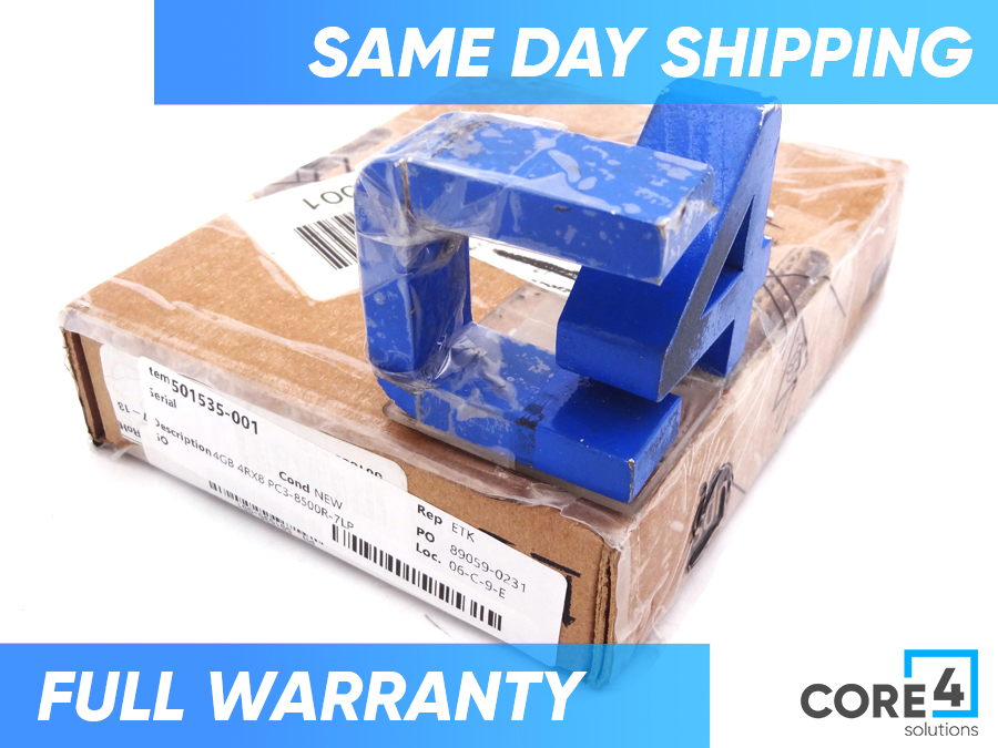 HP 501535-001 4GB 4RX8 PC3-8500R-7LP *New Bulk* - 500660-B21, 500204-061