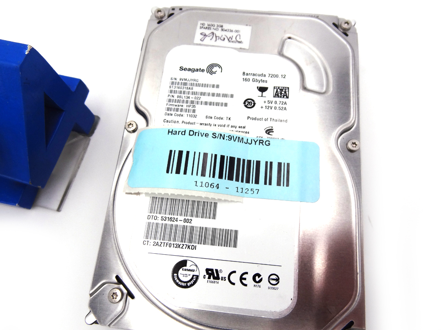 HP 504366-001 160GB 3GBPS. 3.5 SATA DRIVE. F6S
