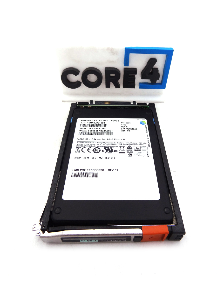 EMC 005052112 7.68TB 12G SAS UNITY 2.5 SSD (D3F-2SFXL2-7680)