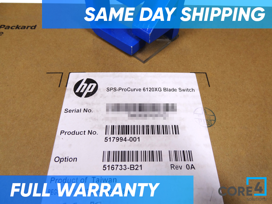 HP 517994-001 PROCURVE 6120XG BLADE SWITCH *New Open Box* - 516733-B21, 708069-001