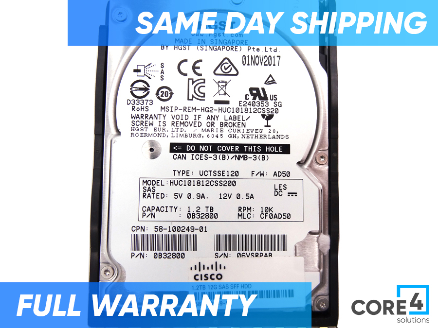 CISCO 58-100249-01 1.2TB 10K 2.5in SAS 12G 128MB - UCS-HD12TB10K12N 