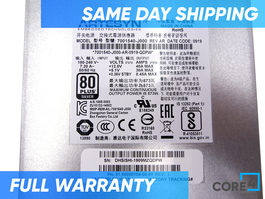 HP 592267-002 P2000 G3 POWER SUPPLY 595W *New Bulk* - 592267-001