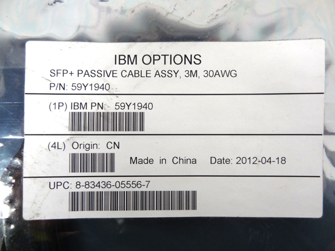 IBM 59Y1940 IBM 3M DIRECT ATTACH CABLES SFP+