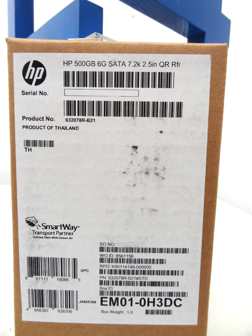 HP 632078-B21 500GB 7200RPM 6G SATA SFF 2.5INCH QUICK RELEASE MIDLINE HARD DRIVE