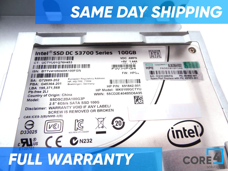 HP 637076-001 SSD 100GB 3.5 3G SATA SFF TO LFF - 636607-B21, 653115-001