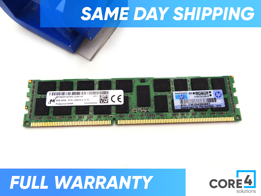 HP 647650-071 8GB (1X8GB) 2RX4 PC3L-10600R - 647897-B21, 664690-001, 827926-001, 647650-371