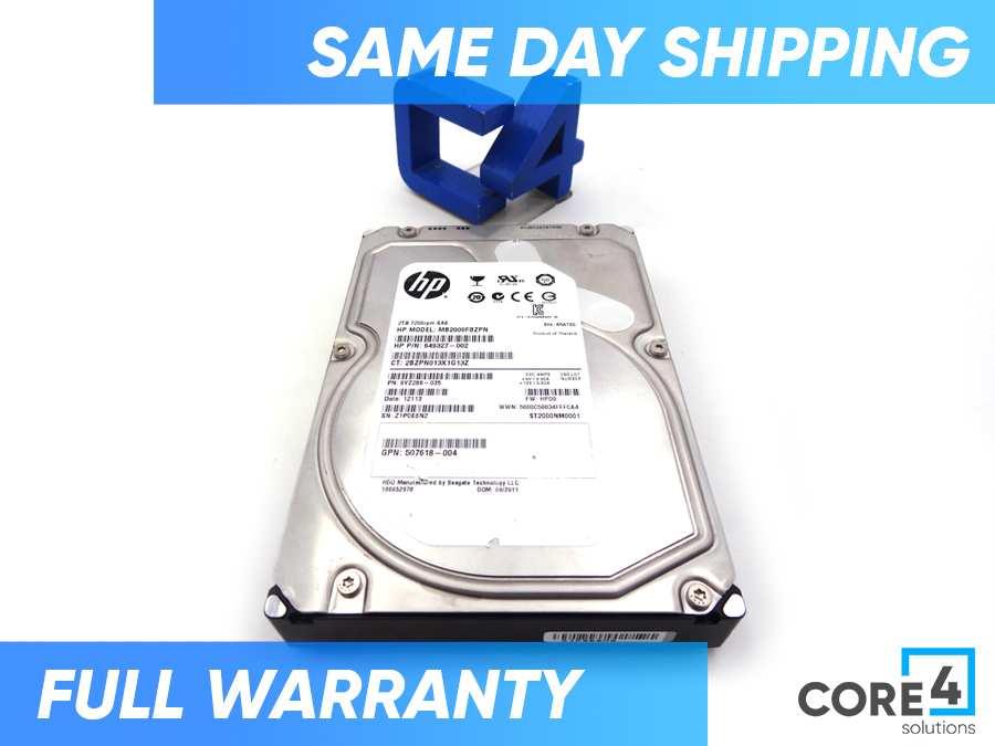 HP 649327-002 2TB 7200RPM LFF 3.5INCH 6G SAS SC