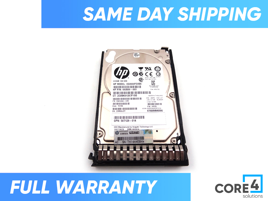 HP 652583-B21 600GB 10K SFF DISK DRIVE - 652588-001, 653957-001, 702290-001, 702659-001, 713964-001