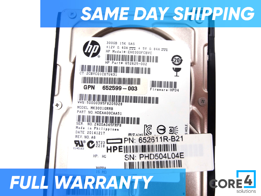 HP 652611-B21 300GB 6G SAS 15K RPM SFF HDD - 653960-001