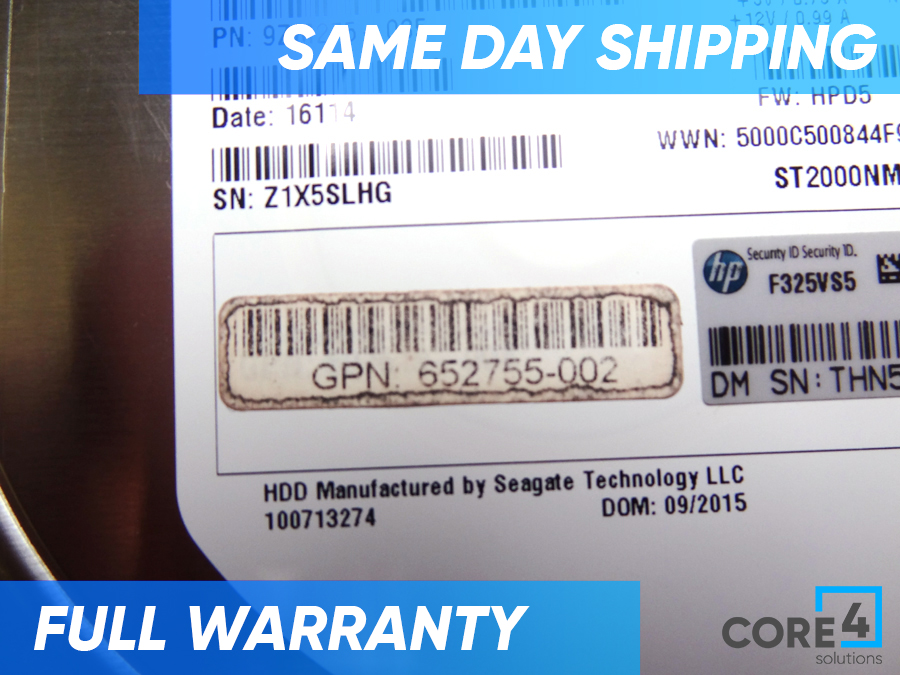 HP 652755-002 2TB 7200RPM SAS-6GBITS 3.5IN DRIVE 