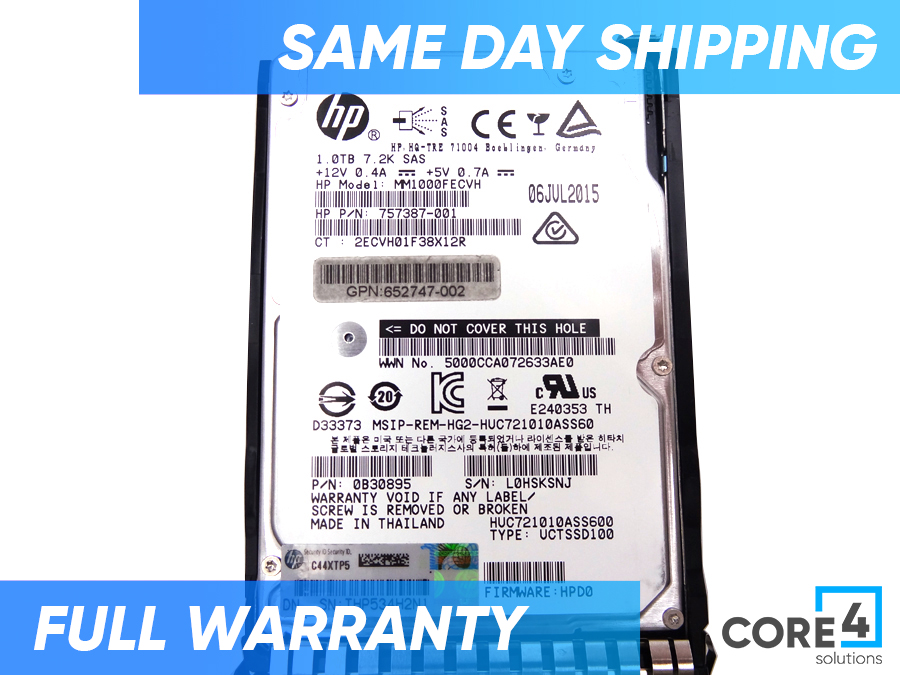 HP 653954-001 1TB 6G SAS 7.2K 2.5IN SC MD - 652749-B21, 652747-002 