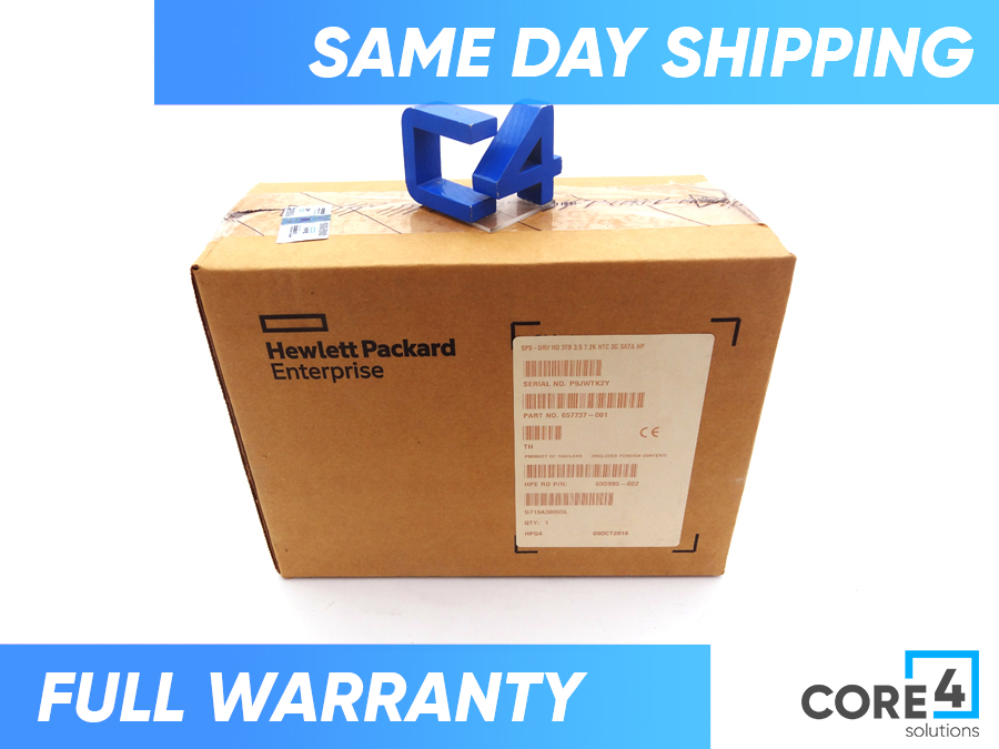 HP 657737-001 3TB 3G 3.5 7.2K SATA HDD *New Sealed* - 628059-B21, 657736-001