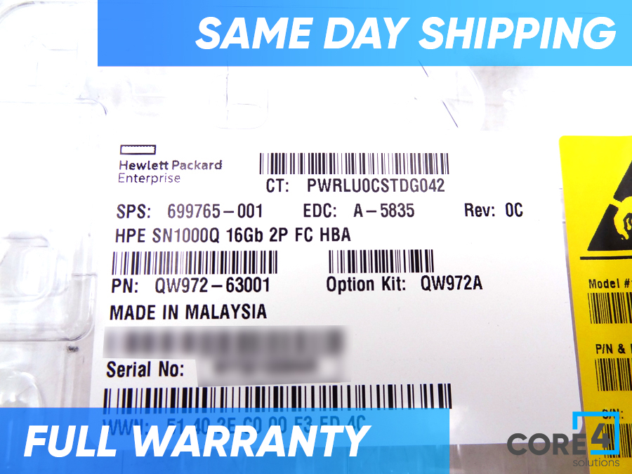 HP 699765-001 SN1000Q 16GB 2P FC HBA *New Bulk* - QW972A 