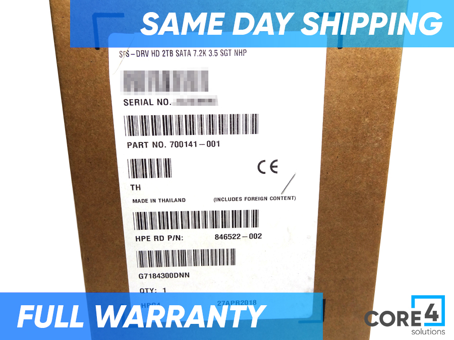 HP 700141-001 2TB 7.2K 3G MDL LFF SATA NHP HE