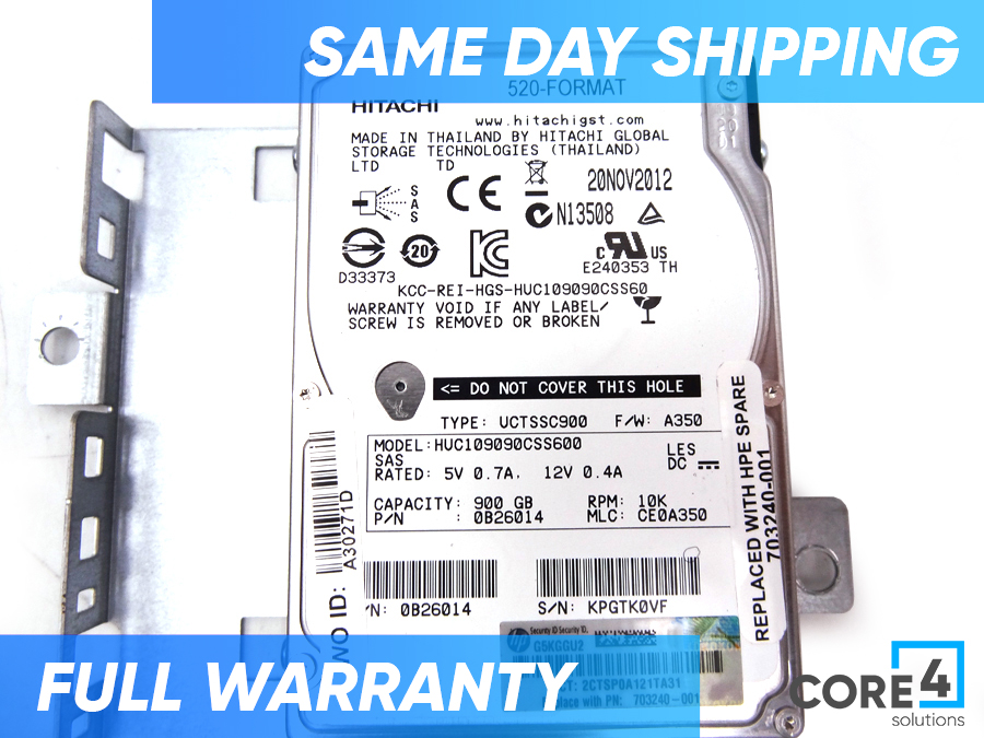 HP 703240-001 900GB 10K SFF SAS DRIVE 3PAR *New Bulk* - 742209-001