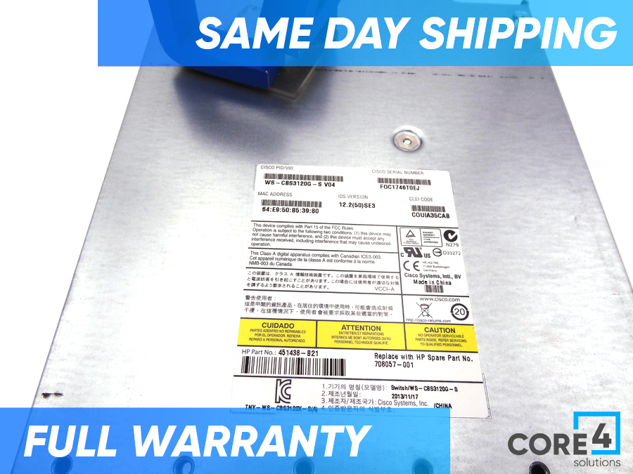 HP 708057-001 CISCO CATALYST 3120G SWITCH - 451438-B21, 451356-001