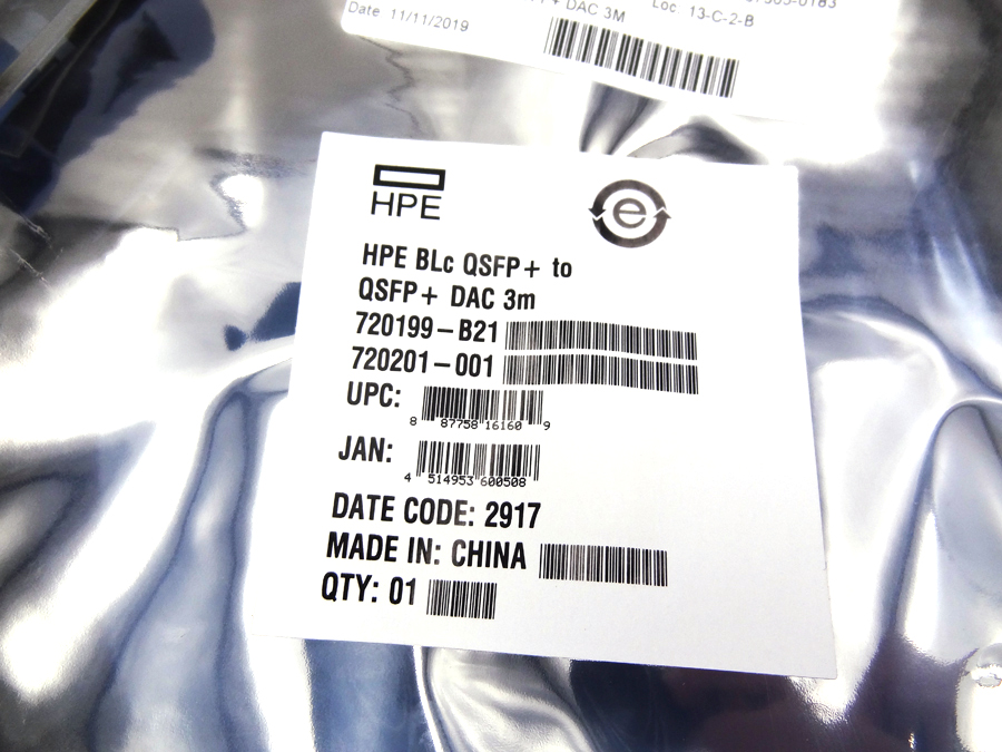 HP 720201-001 BLC QSFP+ TO QSFP+ DAC 3M - 720199-B21, 746964-001