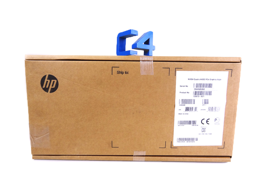 HP 730870-B21 NVIDIA QUADRO K4000 PCI-E GRAPHICS ADAPTER *New Open Box* - 662365-001, 713381-001, 736757-001