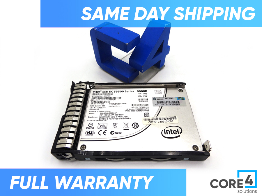 HP 739959-001 600GB 6G SATA SFF SSD - 739898-B21, 739904-B21, 739962-001