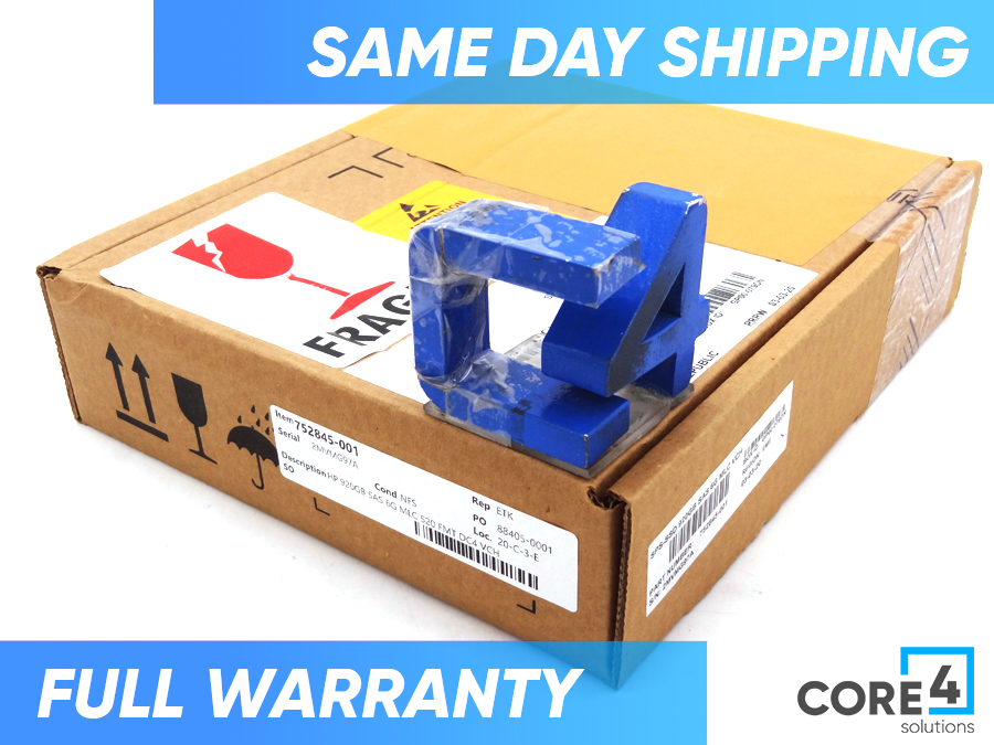 HP 752845-001 920GB SAS 6G MLC 520 FMT DC4 VCH *New Sealed* - E7W25A, E7W25B