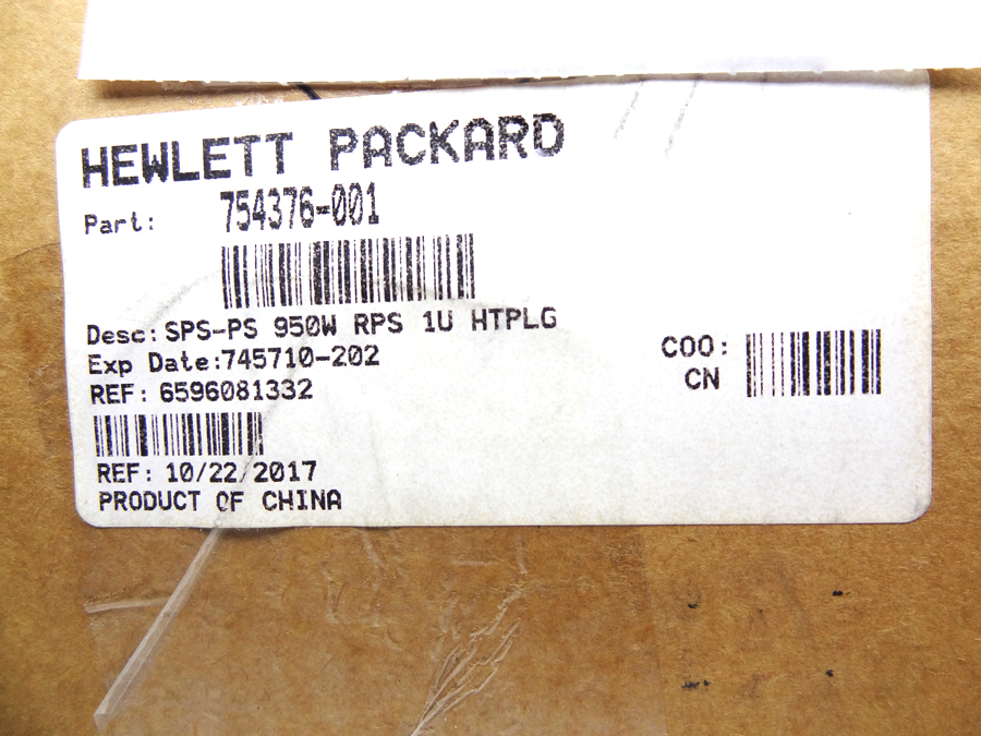 HP 754376-001 800W/900W GOLD AC POWER INP - 813534-B21, 744689-B21, 743907-002, 745710-202