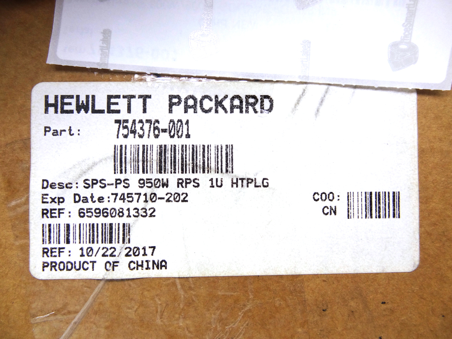 HP 754376-001 800W/900W GOLD AC POWER INP - 813534-B21, 744689-B21, 743907-002, 745710-202