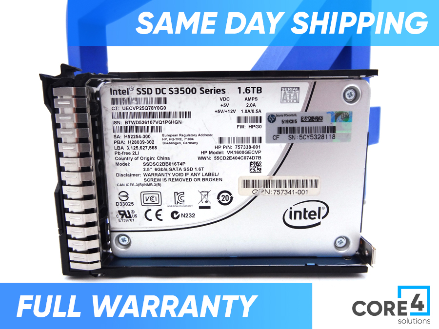 HP 757381-001 1.6TB 6G SATA VE 2.5IN SC EV SSD - 757339-B21, 757338-001, 757341-001