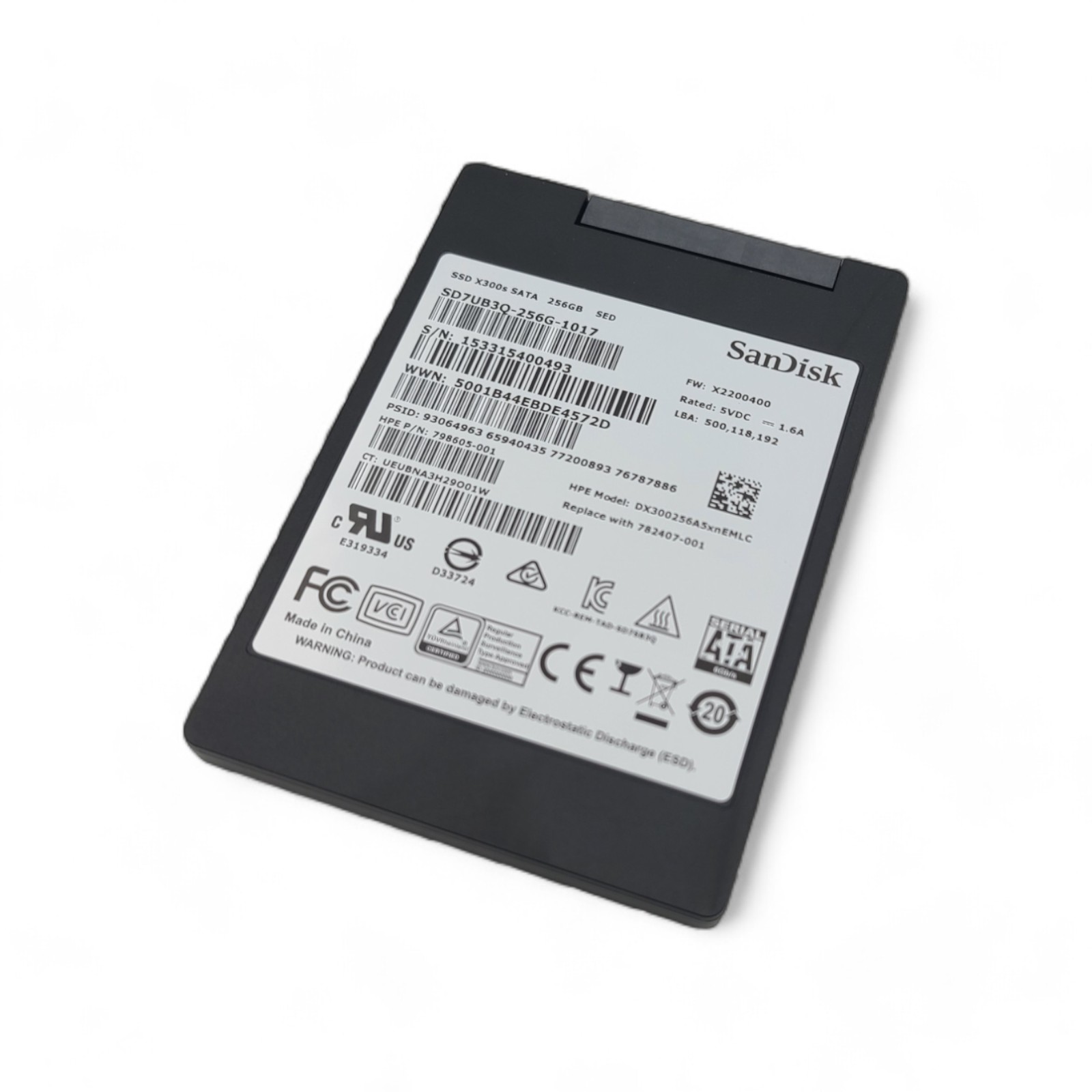HP 782407-001 HP 3PAR 20000 256GB 2.5 SATA SSD