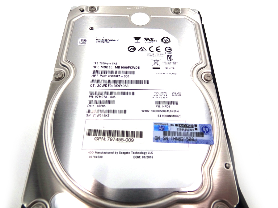 HP 797455-009 1TB 7.2K 6G LFF SAS DISK DRIVE 797527-001 797281-B21 *New Bulk* - 797281-B21, 797527-001