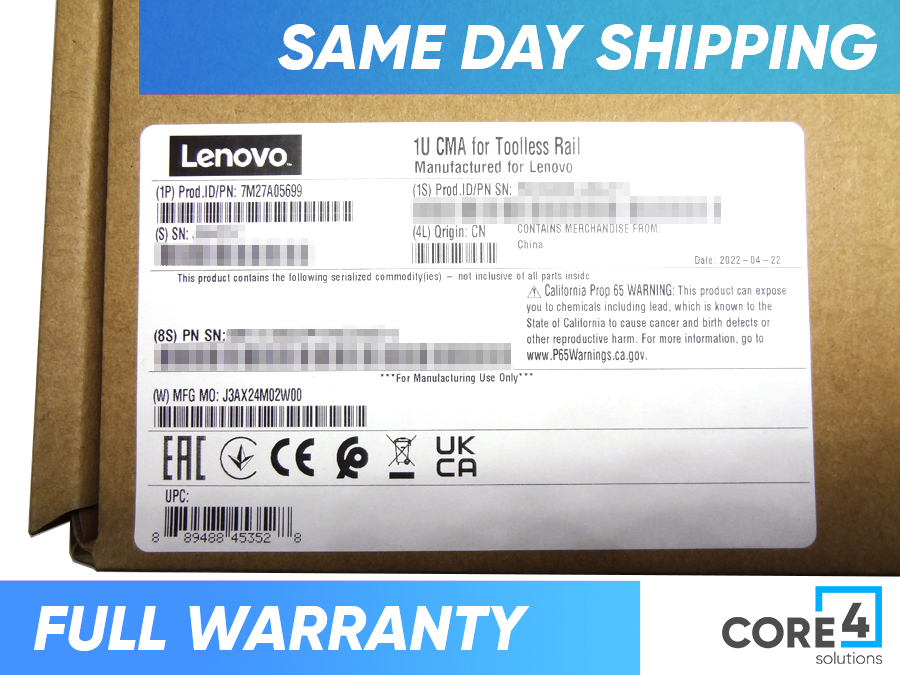 IBM 7M27A05699 1U CMA UPG?KIT (Tool-less slide rail) *New Sealed*